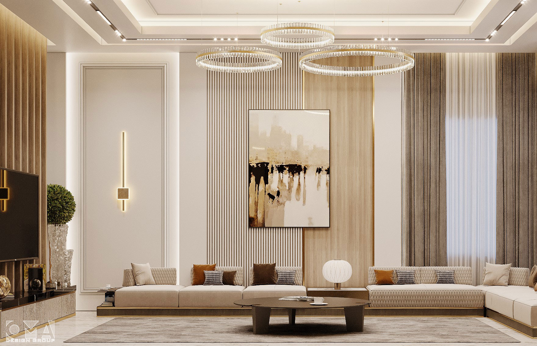 LIVING AREA - AL-SHMMARY VILLA / INTERIOR DESIGN - SAUDI ARABIA-10