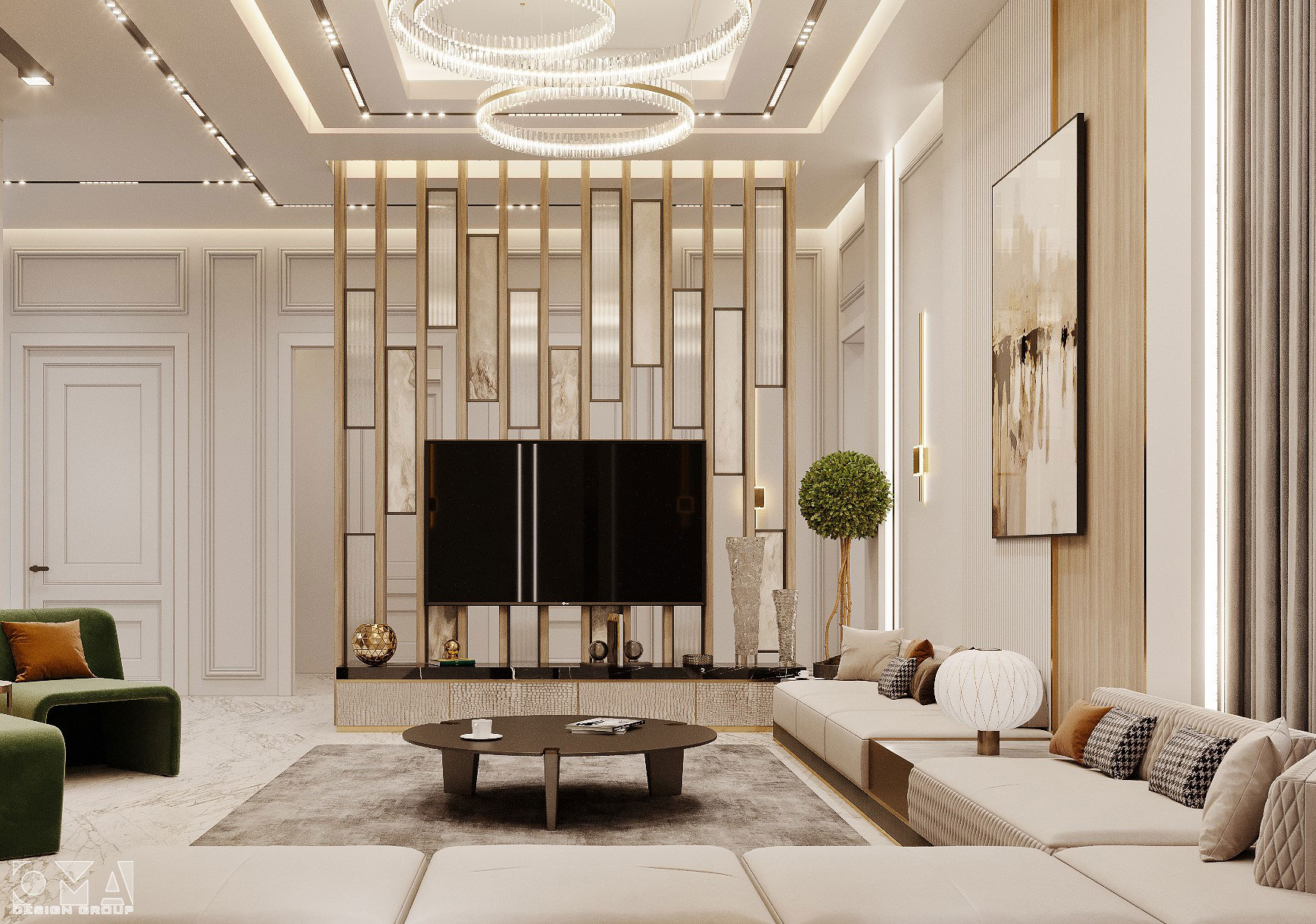 LIVING AREA - AL-SHMMARY VILLA / INTERIOR DESIGN - SAUDI ARABIA-11